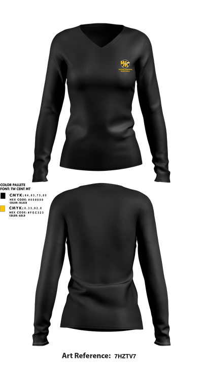Watkins Memorial High School Basketball 58204886 Women's Long Sleeve V-neck Shirt -1 5