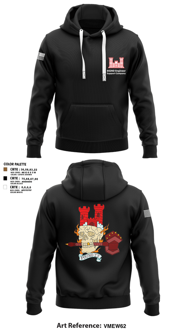 Hoodie, 642nd Engineer Support Company642ND Engineer Support Company, Army, Teamtime, Team time, sublimation, custom sports apparel, team uniforms, spirit wear, spiritwear, sports uniforms, custom shirts, team store, custom team store, fundraiser sports, apparel fundraiser