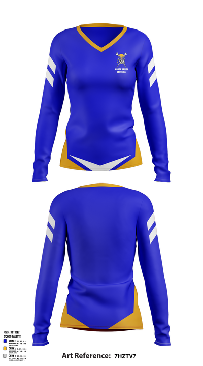 Moapa Valley High School Softball 26366075 Women's Long Sleeve V-neck Shirt - 1