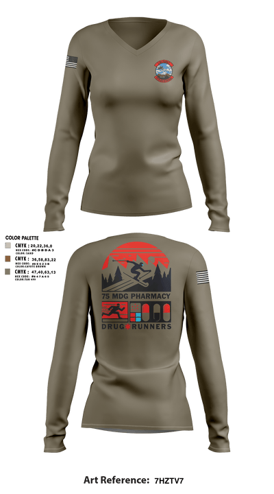 75 HCOS SGGD 45725034 Women's Long Sleeve V-neck Shirt -1 107