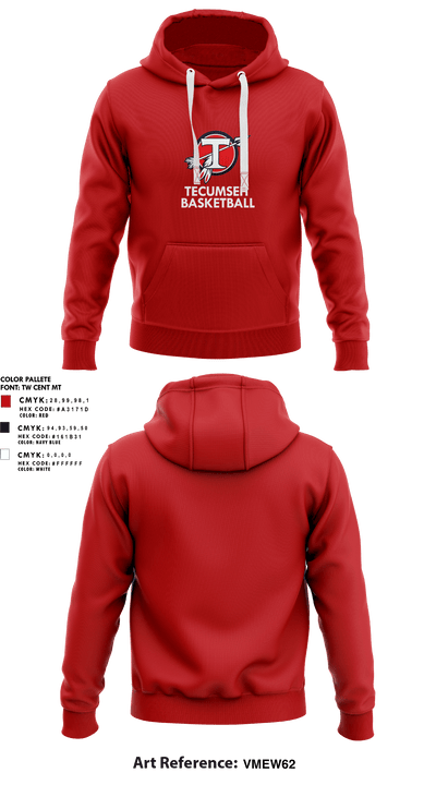 Tecumseh High School Basketball 6634502 Hoodie - 1