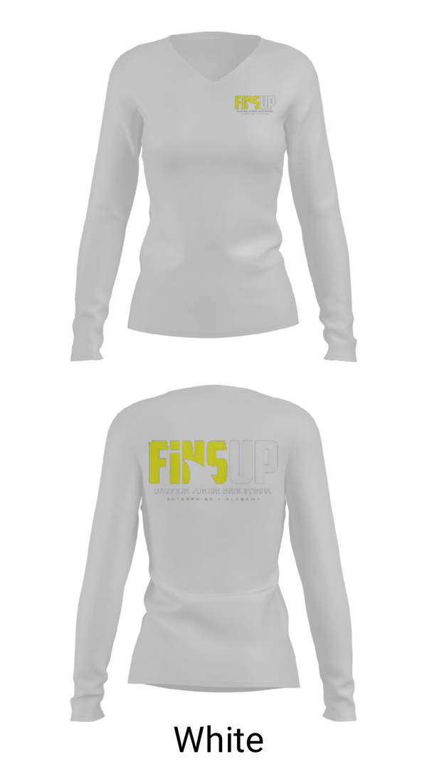 Women's Long Sleeve Vneck Shirt, Dauphin Fins, Football, Teamtime, Team time, sublimation, custom sports apparel, team uniforms, spirit wear, spiritwear, sports uniforms, custom shirts, team store, custom team store, fundraiser sports, apparel fundraiser