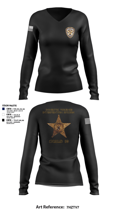 Domestic violence intervention division, 77252950 Women's Long Sleeve V-neck Shirt - 3