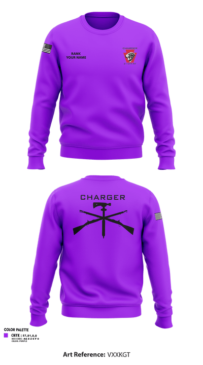 Charger Co. / 2-112th Infantry Battalion 37738588 Crew Neck Sweatshirt - 25