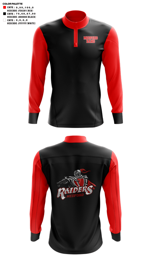 Quarter Zip Jacket, Medford Area Senior High School Band, Spirit Store, Teamtime, Team time, sublimation, custom sports apparel, team uniforms, spirit wear, spiritwear, sports uniforms, custom shirts, team store, custom team store, fundraiser sports, apparel fundraiser