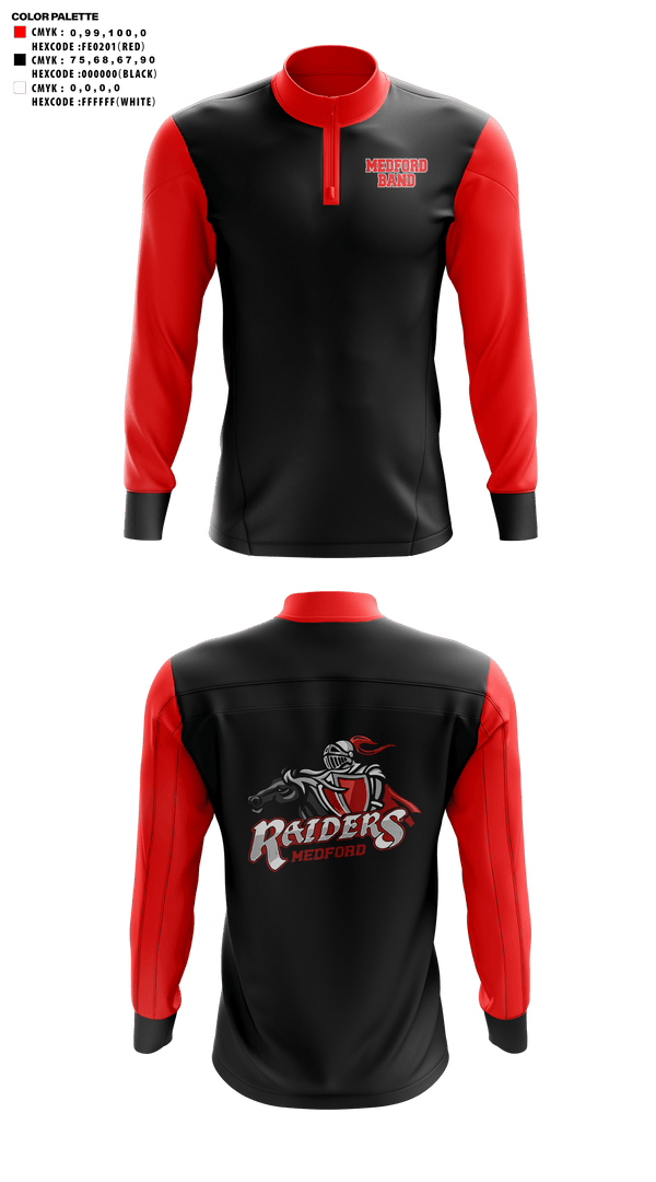 Quarter Zip Jacket, Medford Area Senior High School Band, Spirit Store, Teamtime, Team time, sublimation, custom sports apparel, team uniforms, spirit wear, spiritwear, sports uniforms, custom shirts, team store, custom team store, fundraiser sports, apparel fundraiser