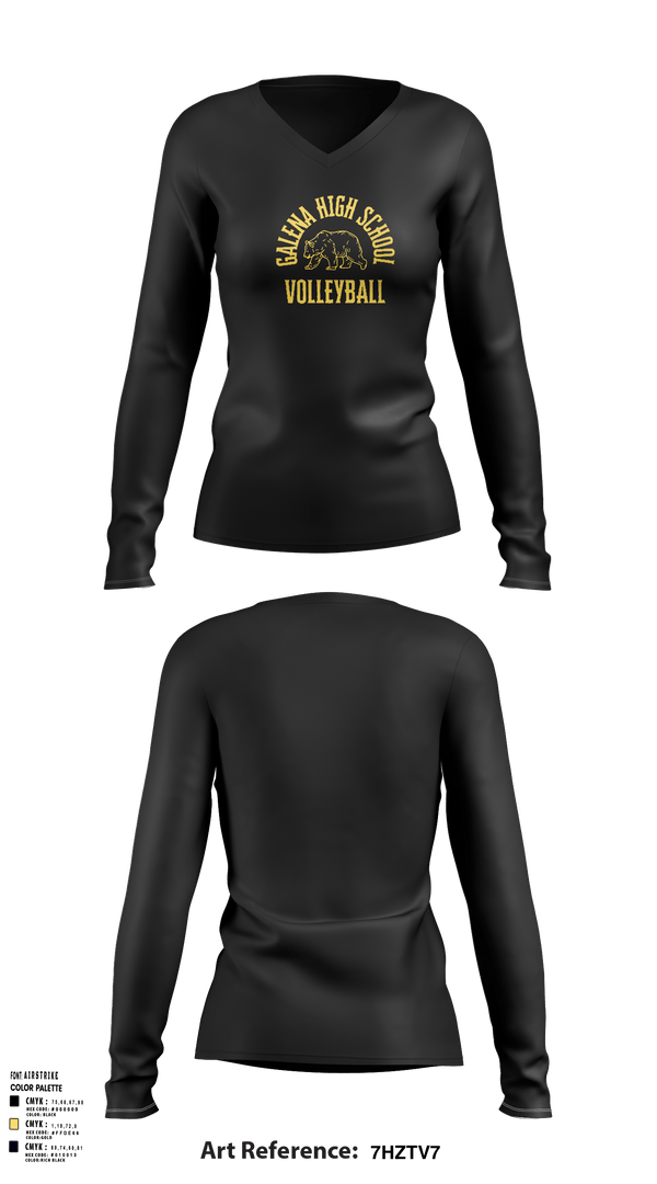 Womens Long Sleeve Vneck Shirt, Galena High School Volleyball, Women's Volleyball, Teamtime, Team time, sublimation, custom sports apparel, team uniforms, spirit wear, spiritwear, sports uniforms, custom shirts, team store, custom team store, fundraiser sports, apparel fundraiser