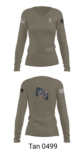 Womens Long Sleeve Vneck Shirt, TITAN BN, Army, Teamtime, Team time, sublimation, custom sports apparel, team uniforms, spirit wear, spiritwear, sports uniforms, custom shirts, team store, custom team store, fundraiser sports, apparel fundraiser