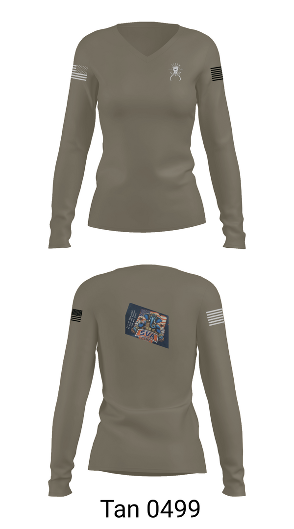 Womens Long Sleeve Vneck Shirt, TITAN BN, Army, Teamtime, Team time, sublimation, custom sports apparel, team uniforms, spirit wear, spiritwear, sports uniforms, custom shirts, team store, custom team store, fundraiser sports, apparel fundraiser