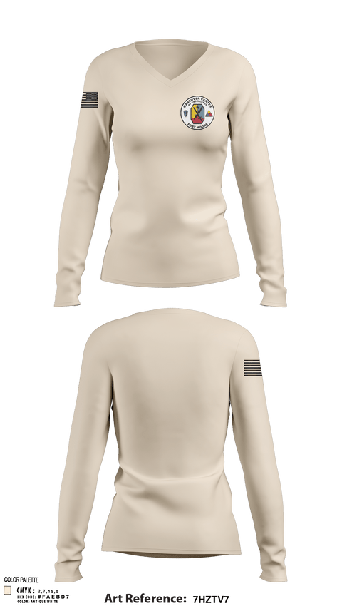 Womens Long Sleeve Vneck Shirt, Fort moore, , Teamtime, Team time, sublimation, custom sports apparel, team uniforms, spirit wear, spiritwear, sports uniforms, custom shirts, team store, custom team store, fundraiser sports, apparel fundraiser