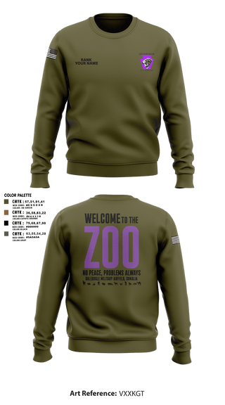 Crew Neck Sweatshirt, Charger Co. / 2-112th Infantry Battalion, National Guard, Teamtime, Team time, sublimation, custom sports apparel, team uniforms, spirit wear, spiritwear, sports uniforms, custom shirts, team store, custom team store, fundraiser sports, apparel fundraiser