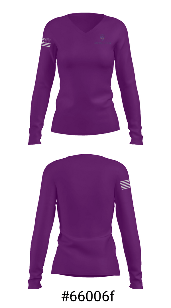 Women's Long Sleeve Vneck Shirt, Christ The King Catholic School, Spirit Store, Teamtime, Team time, sublimation, custom sports apparel, team uniforms, spirit wear, spiritwear, sports uniforms, custom shirts, team store, custom team store, fundraiser sports, apparel fundraiser
