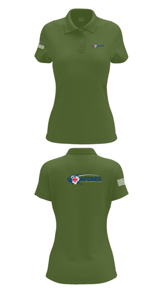 Women's Short Sleeve Performance Polo, AFOMIS, Air Force, Teamtime, Team time, sublimation, custom sports apparel, team uniforms, spirit wear, spiritwear, sports uniforms, custom shirts, team store, custom team store, fundraiser sports, apparel fundraiser