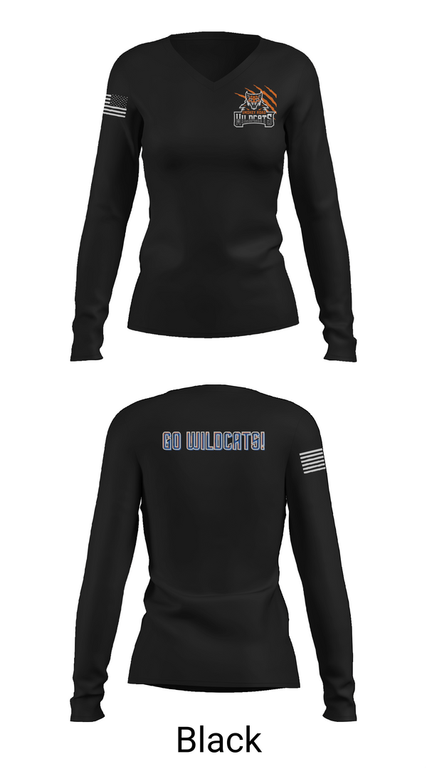 Womens Long Sleeve Vneck Shirt 1, Smokey Road Middle School Basketball, Women's Basketball, Teamtime, Team time, sublimation, custom sports apparel, team uniforms, spirit wear, spiritwear, sports uniforms, custom shirts, team store, custom team store, fundraiser sports, apparel fundraiser