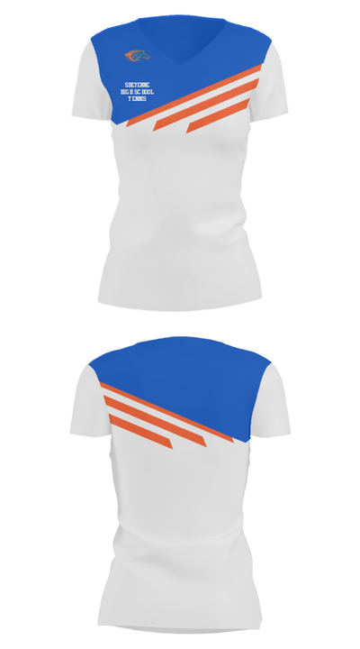 Sheyenne High School Tennis 8735704 Women's Short Sleeve V-neck Shirt - 24