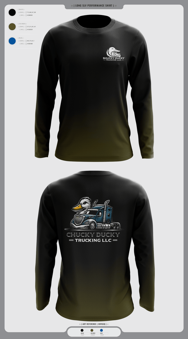 Long Sleeve Performance Shirt, Shucky Ducky Trucking, , Teamtime, Team time, sublimation, custom sports apparel, team uniforms, spirit wear, spiritwear, sports uniforms, custom shirts, team store, custom team store, fundraiser sports, apparel fundraiser