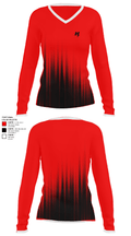 Hilliard Middle-Senior High School 26439201 Women's Long Sleeve V-neck Shirt - 22