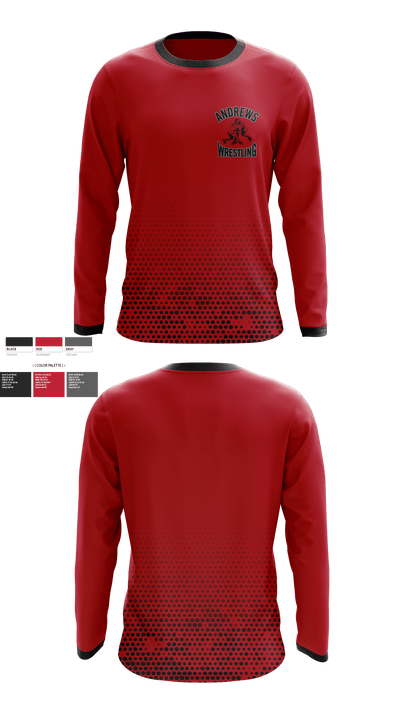 Andrews Wildcats 74502940 Long Sleeve Rash Guard Shirt - 5