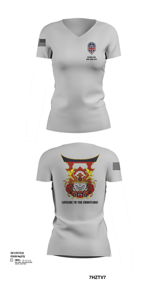 Womens Short Sleeve Vneck Shirt, 343rd Medical Hospital Augmentation Detachment, , Teamtime, Team time, sublimation, custom sports apparel, team uniforms, spirit wear, spiritwear, sports uniforms, custom shirts, team store, custom team store, fundraiser sports, apparel fundraiser