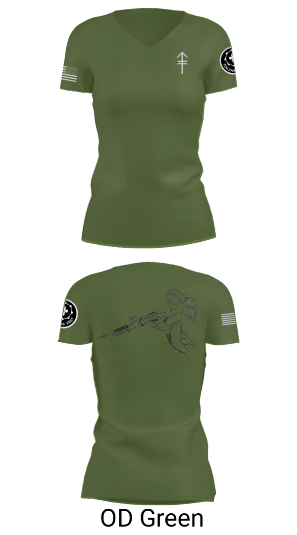 Women's Short Sleeve Vneck Shirt, 2/2 3rd PLT Weapon SquadE TRP 3RD PLT WEAPONS SQUAD, Army, Teamtime, Team time, sublimation, custom sports apparel, team uniforms, spirit wear, spiritwear, sports uniforms, custom shirts, team store, custom team store, fundraiser sports, apparel fundraiser