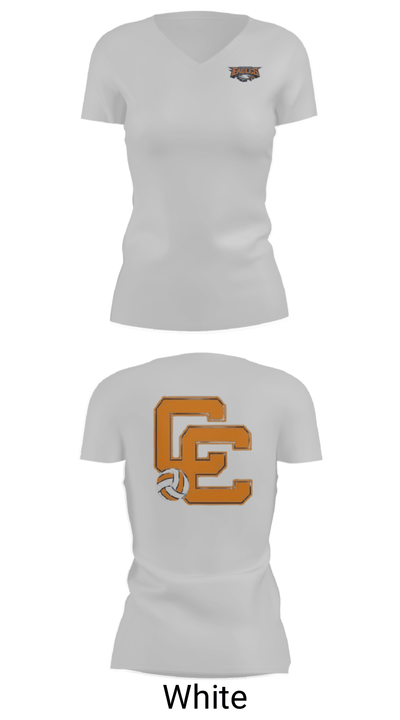 Clarke County High School Volleyball 53298744 Women's Short Sleeve V-neck Shirt - 19