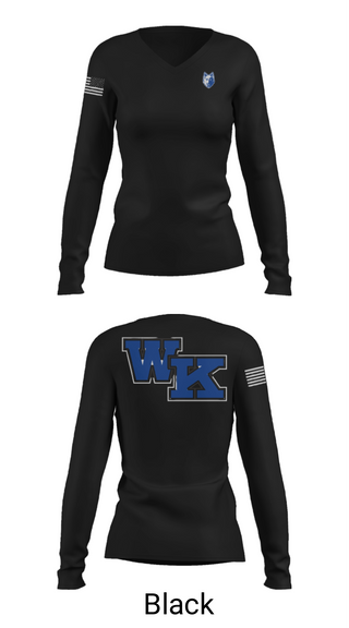 Womens Long Sleeve Vneck Shirt, Worthington Kilbourne High School Golf, Golf, Teamtime, Team time, sublimation, custom sports apparel, team uniforms, spirit wear, spiritwear, sports uniforms, custom shirts, team store, custom team store, fundraiser sports, apparel fundraiser