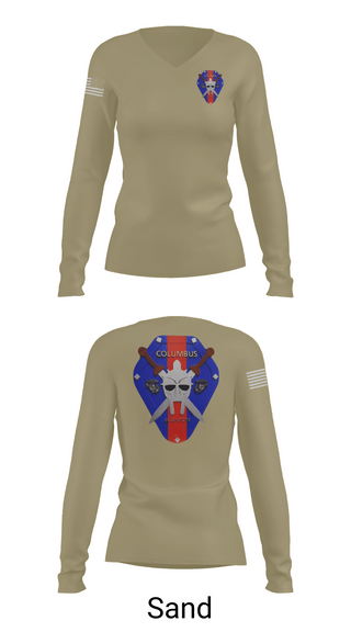 Womens Long Sleeve Vneck Shirt, OST COLUMBUS, OH, Marines, Teamtime, Team time, sublimation, custom sports apparel, team uniforms, spirit wear, spiritwear, sports uniforms, custom shirts, team store, custom team store, fundraiser sports, apparel fundraiser