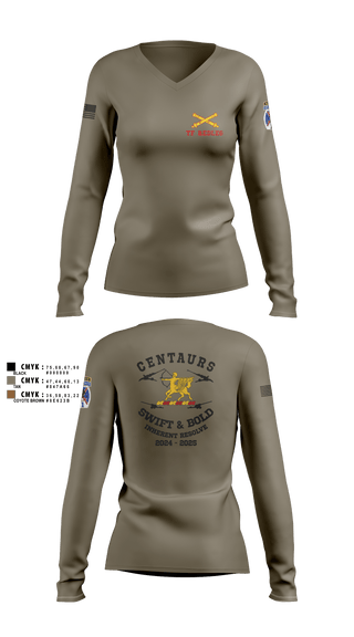Womens Long Sleeve Vneck Shirt, 3-6 FA, Army, Teamtime, Team time, sublimation, custom sports apparel, team uniforms, spirit wear, spiritwear, sports uniforms, custom shirts, team store, custom team store, fundraiser sports, apparel fundraiser