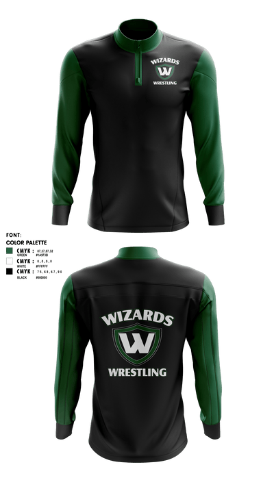 Illinois Kids Wrestling Federation 65505958 Quarter Zip Jacket - 41