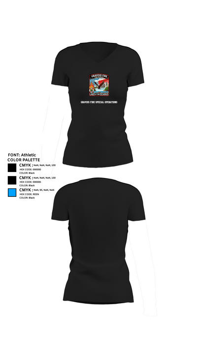 Gravois Fire Special Operations 80045989 Women's Short Sleeve V-neck Shirt - 24
