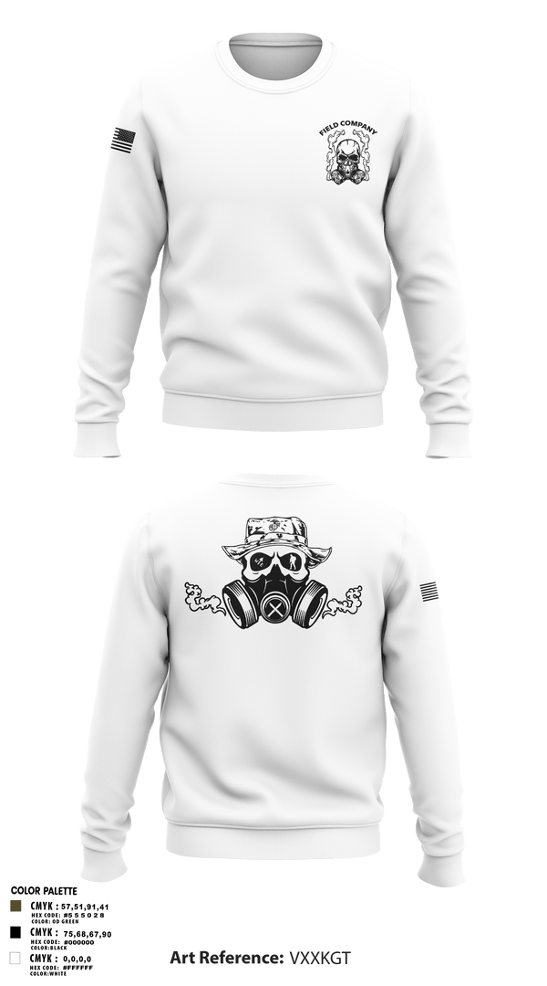 Crew Neck Sweatshirt, Field Company, Marines, Teamtime, Team time, sublimation, custom sports apparel, team uniforms, spirit wear, spiritwear, sports uniforms, custom shirts, team store, custom team store, fundraiser sports, apparel fundraiser
