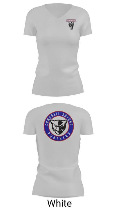 Campbell-Savona Senior High School Track 38592234 Women's Short Sleeve V-neck Shirt - 7