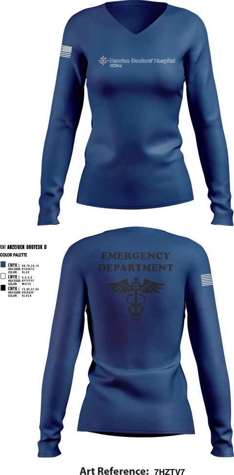 Womens Long Sleeve Vneck Shirt, HCA Healthcare, , Teamtime, Team time, sublimation, custom sports apparel, team uniforms, spirit wear, spiritwear, sports uniforms, custom shirts, team store, custom team store, fundraiser sports, apparel fundraiser