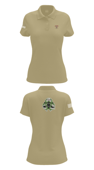 Women's Short Sleeve Performance Polo, 82 BEB A CO, Army, Teamtime, Team time, sublimation, custom sports apparel, team uniforms, spirit wear, spiritwear, sports uniforms, custom shirts, team store, custom team store, fundraiser sports, apparel fundraiser