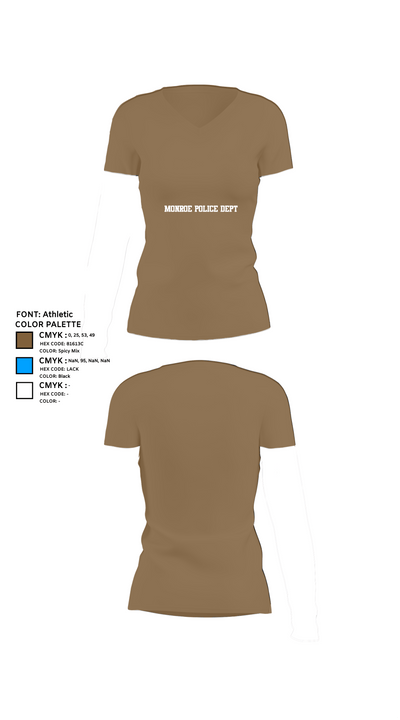 Monroe Police Dept 34408574 Women's Short Sleeve V-neck Shirt - 4