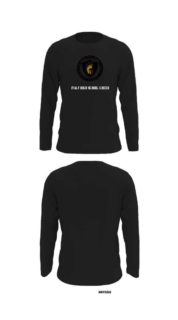Long Sleeve Performance Shirt, Italy High School Cheer, Cheer, Teamtime, Team time, sublimation, custom sports apparel, team uniforms, spirit wear, spiritwear, sports uniforms, custom shirts, team store, custom team store, fundraiser sports, apparel fundraiser