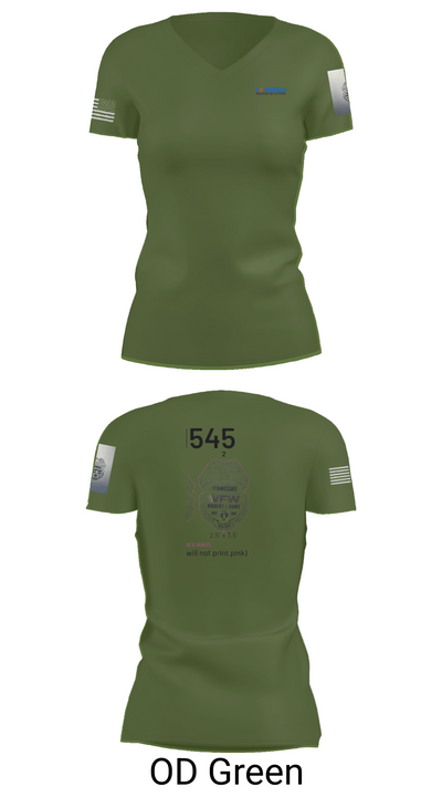 TN VFW 47814062 Women's Short Sleeve V-neck Shirt - 48