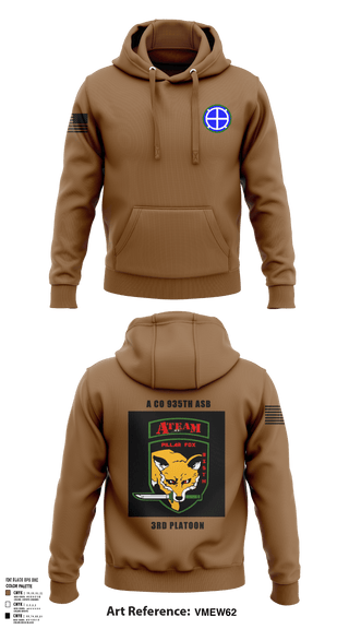 Hoodie, A co 935th ASB 3rd Platoon, National Guard, Teamtime, Team time, sublimation, custom sports apparel, team uniforms, spirit wear, spiritwear, sports uniforms, custom shirts, team store, custom team store, fundraiser sports, apparel fundraiser