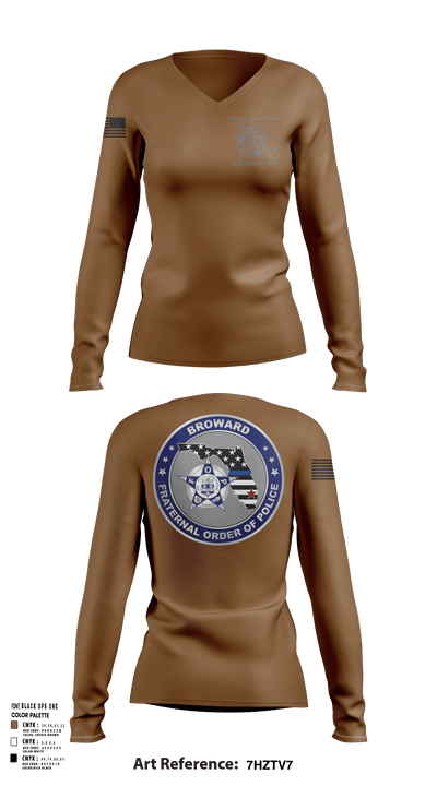 Broward Fraternal Order of Police 91005967 Women's Long Sleeve V-neck Shirt - 117
