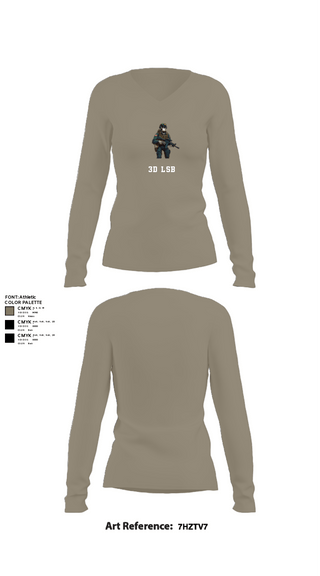 Women's Long Sleeve Vneck Shirt, 3d lsb, Marines, Teamtime, Team time, sublimation, custom sports apparel, team uniforms, spirit wear, spiritwear, sports uniforms, custom shirts, team store, custom team store, fundraiser sports, apparel fundraiser