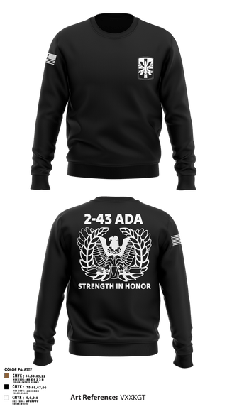 Crew Neck Sweatshirt, 2/43 ADA, Army, Teamtime, Team time, sublimation, custom sports apparel, team uniforms, spirit wear, spiritwear, sports uniforms, custom shirts, team store, custom team store, fundraiser sports, apparel fundraiser