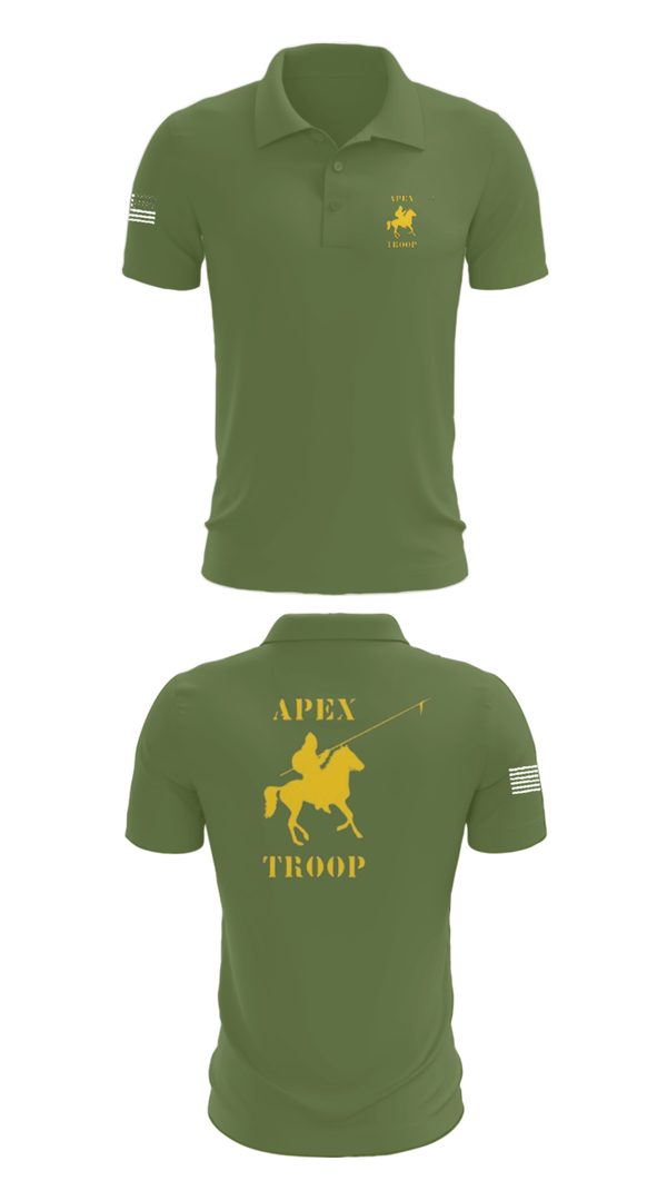 Short Sleeve Performance Polo, Alpha Troop, 1-221 CAV, National Guard, Teamtime, Team time, sublimation, custom sports apparel, team uniforms, spirit wear, spiritwear, sports uniforms, custom shirts, team store, custom team store, fundraiser sports, apparel fundraiser