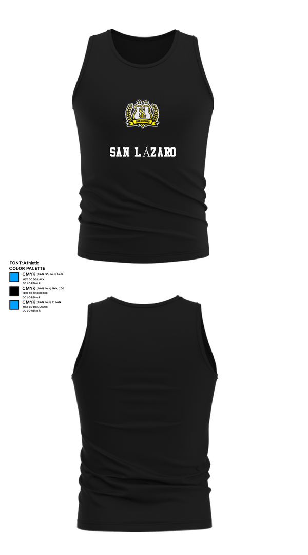 Tank Top, SAN LÁZARO, Men's Soccer, Teamtime, Team time, sublimation, custom sports apparel, team uniforms, spirit wear, spiritwear, sports uniforms, custom shirts, team store, custom team store, fundraiser sports, apparel fundraiser