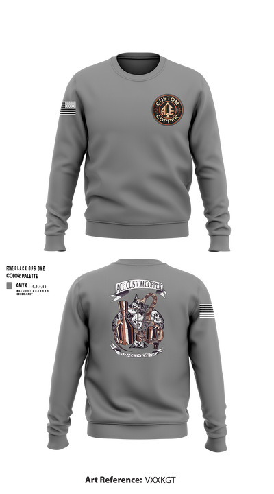 Ace Custom Copper 83506785 Crew Neck Sweatshirt - 1