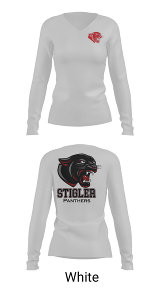 Womens Long Sleeve Vneck Shirt, Stigler Middle School Cheer, Cheer, Teamtime, Team time, sublimation, custom sports apparel, team uniforms, spirit wear, spiritwear, sports uniforms, custom shirts, team store, custom team store, fundraiser sports, apparel fundraiser
