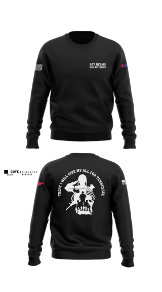 Crew Neck Sweatshirt, SGT Nelms, National Guard, Teamtime, Team time, sublimation, custom sports apparel, team uniforms, spirit wear, spiritwear, sports uniforms, custom shirts, team store, custom team store, fundraiser sports, apparel fundraiser
