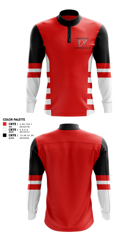 Quarter Zip Jacket, Fredericksburg Youth Roller Hockey, Ice Hockey, Teamtime, Team time, sublimation, custom sports apparel, team uniforms, spirit wear, spiritwear, sports uniforms, custom shirts, team store, custom team store, fundraiser sports, apparel fundraiser
