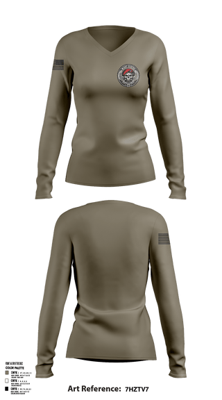 Womens Long Sleeve Vneck Shirt, Charlie Company, Army, Teamtime, Team time, sublimation, custom sports apparel, team uniforms, spirit wear, spiritwear, sports uniforms, custom shirts, team store, custom team store, fundraiser sports, apparel fundraiser