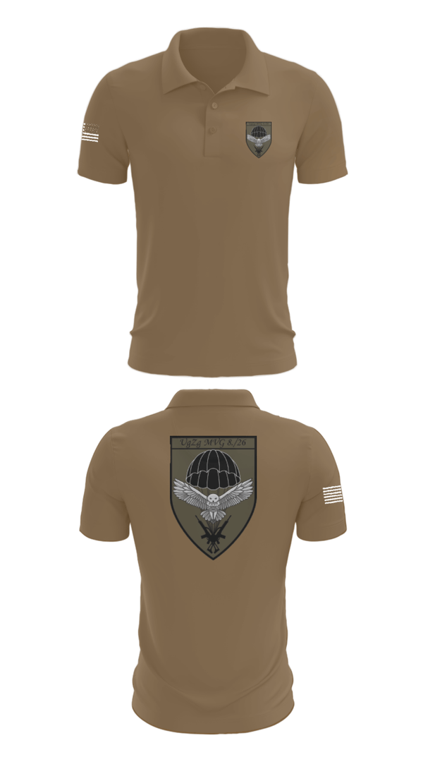 Short Sleeve Performance Polo, 8.FschJgRgt 26, Army, Teamtime, Team time, sublimation, custom sports apparel, team uniforms, spirit wear, spiritwear, sports uniforms, custom shirts, team store, custom team store, fundraiser sports, apparel fundraiser