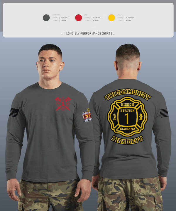 Long Sleeve Performance Shirt, Tri-Community fire, Fire Department, Teamtime, Team time, sublimation, custom sports apparel, team uniforms, spirit wear, spiritwear, sports uniforms, custom shirts, team store, custom team store, fundraiser sports, apparel fundraiser